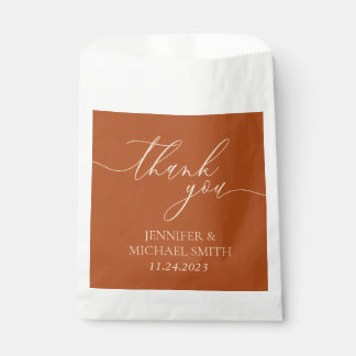 Minimal sauberes beige Schrift terrakotta Danke Geschenktütchen