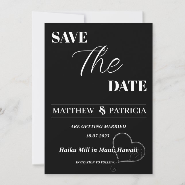 Minimal Save the Date E-Einladung Einladung (Vorderseite)