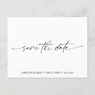 Minimal Save the Date Elegant Calligraphy Postkarte