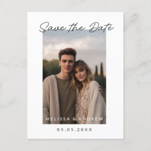 Minimal Save the Date mit geschriebener Schrift Ankündigungspostkarte