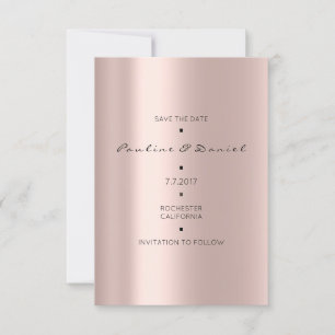 Minimal Save the Date Rosa Rose Gold Zickzack Schw