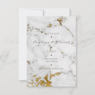 Minimal Save the Date Weißgraumarmor