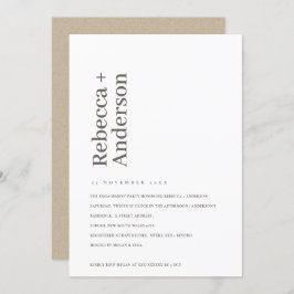 MINIMAL SCANDI PBLACK & WHITE VERLOBUNG EINLADEN DANKESKARTE