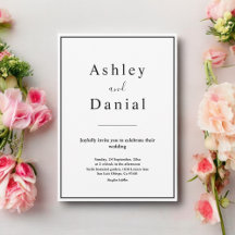 Minimal schick Schwarz und Weiß Elegante Hochzeit