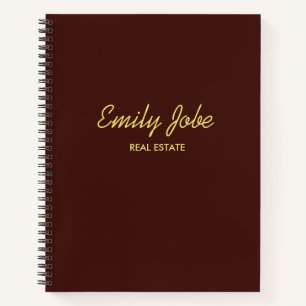 Minimal schlicht und elegant braun notizbuch