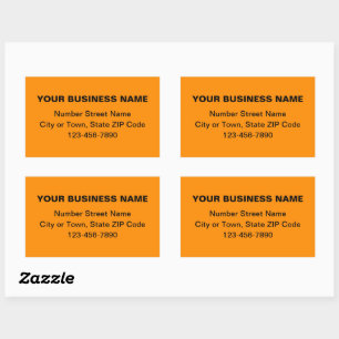 Minimal Schlichte Texte Business Brand on Orange C Rechteckiger Aufkleber