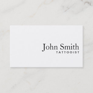 Minimal Schlichte White Tattoo Art Business Card Visitenkarte