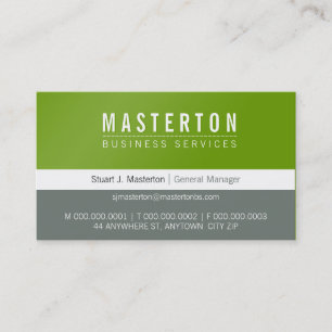 MINIMAL schlichtes Grüngrün Visitenkarte