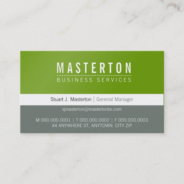 MINIMAL schlichtes Grüngrün Visitenkarte (Vorderseite)