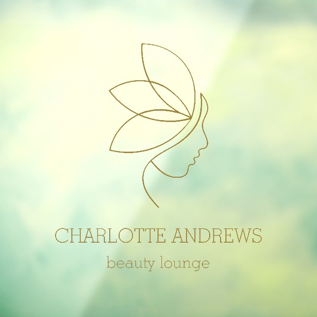 Minimal, Schönheit, Logo, Firmenname Branding Fensteraufkleber (Blatt 3)