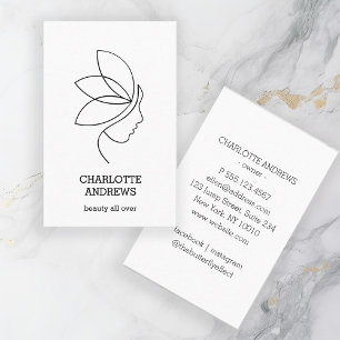 Minimal, Schönheit, Logo, Line Art Business Card Visitenkarte