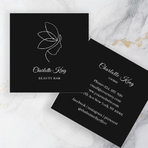 Minimal, Schönheit, Logo, Line Art, Salon Quadratische Visitenkarte