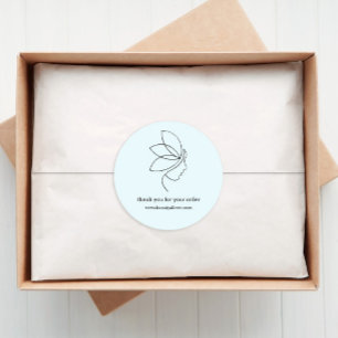 Minimal, Schönheit, Logo, Linie Art Blue Runder Aufkleber