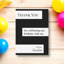 Minimal Schwarz und Weiß Elegante Chic Geburtstag