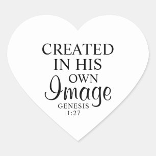 Minimal Schwarz und Weiß, geschaffen in seinem Ima Herz-Aufkleber