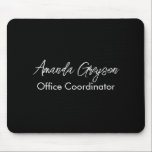 Minimal Schwarz und Weiß Monogramm hinzufügen Mousepad<br><div class="desc">Ein einfaches,  modernes Schwarz-Weiß-Vollnamen-Monogramm und Beruf-Design.</div>