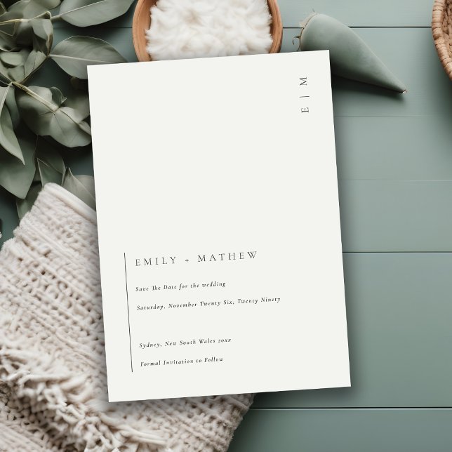 Minimal Schwarz und Weiß Save the Date laden ein Dankeskarte (Von Creator hochgeladen)