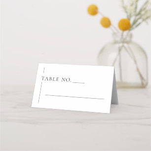 Minimal Schwarz & Weiß Moderne Hochzeit geklappt Platzkarte