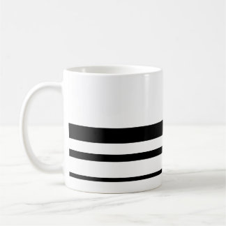 Minimal Schwarz/Weiß Streifen Kaffeetasse