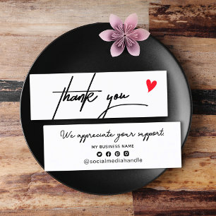 Minimal Schwarz & Weiß Vielen Dank für das Shoppin Telefonnummerkarte