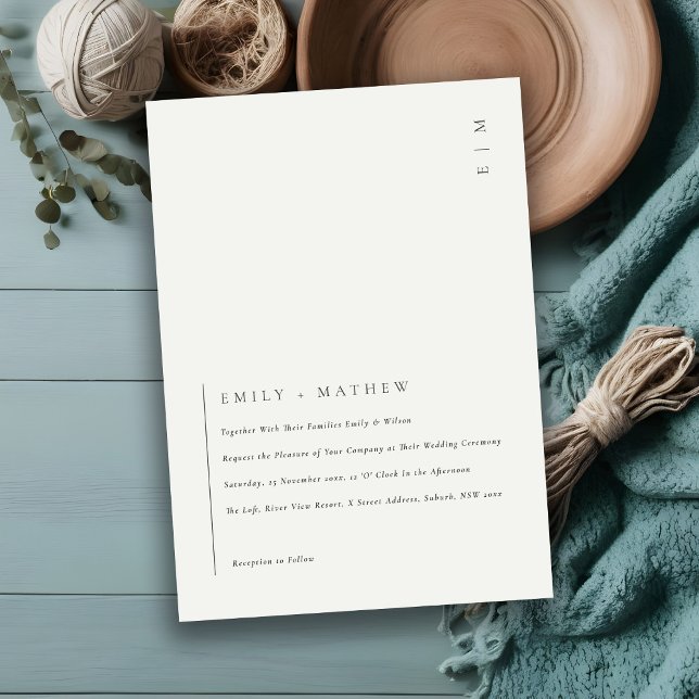 Minimal Schwarz-weiße Typografie Einladung (Von Creator hochgeladen)