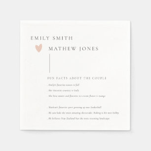 Minimal Schwarz-weiße Typografie Rosa Herzspass Fa Serviette