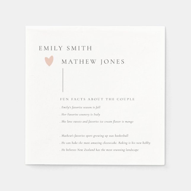 Minimal Schwarz-weiße Typografie Rosa Herzspass Fa Serviette (Vorderseite)