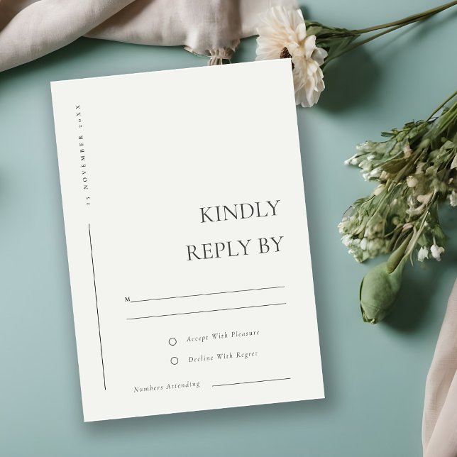 MINIMAL SCHWARZ-WEISSE TYPOGRAFISCHE BREITUNG RSVP (Von Creator hochgeladen)