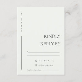 MINIMAL SCHWARZ-WEISSE TYPOGRAFISCHE BREITUNG RSVP BEGLEITKARTE