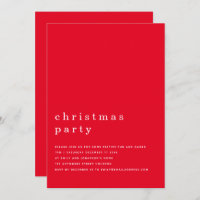 Minimal Schwarz-weißes WeihnachtsParty Rot