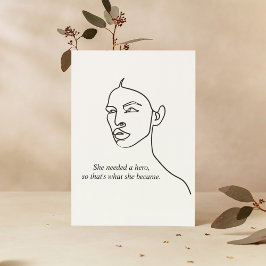 Minimal Schwarz wurde sie zu einem Helden-Inspirat Feiertagskarte