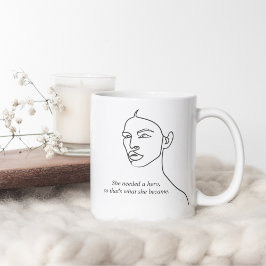 Minimal Schwarz wurde sie zu einem Helden-Inspirat Kaffeetasse