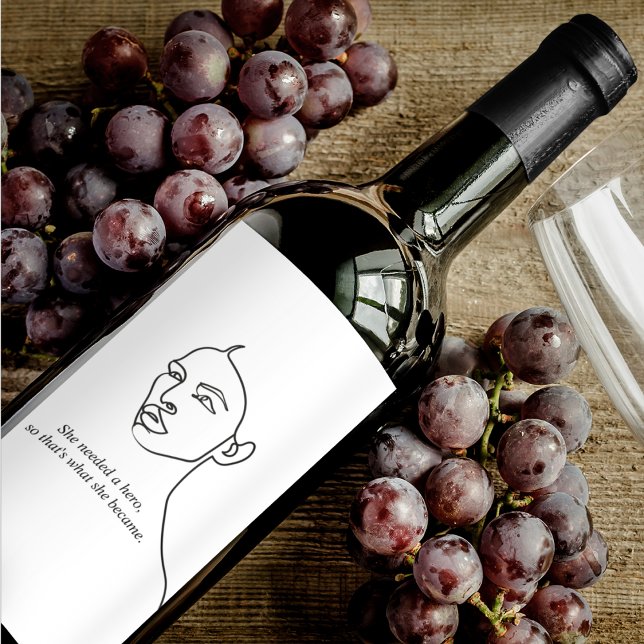 Minimal Schwarz wurde sie zu einem Helden-Inspirat Weinetikett (Von Creator hochgeladen)