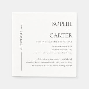 MINIMAL SCHWARZE UND WEISSE TYPOGRAFISCHE FAKTEN SERVIETTE