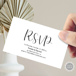 Minimal, Schwarzer Schriftart, Hochzeitsszenario R Begleitkarte