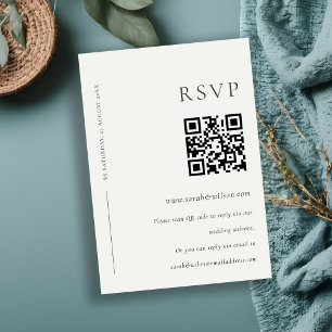 MINIMAL SCHWARZES, WEISSE TYPOGRAFISCHE RSVP BEGLEITKARTE