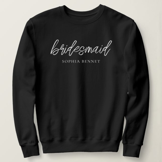 Minimal Script Bridesmaid Personalisiert Sweatshirt (Design vorne)