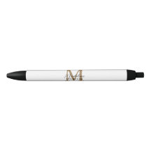 Minimal Script Calligraphy Gold Monogram White