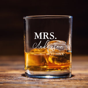 Minimal Script Custom Wedding Whiskey Glass Whiskyglas