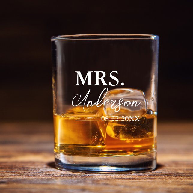 Minimal Script Custom Wedding Whiskey Glass Whiskyglas (Von Creator hochgeladen)
