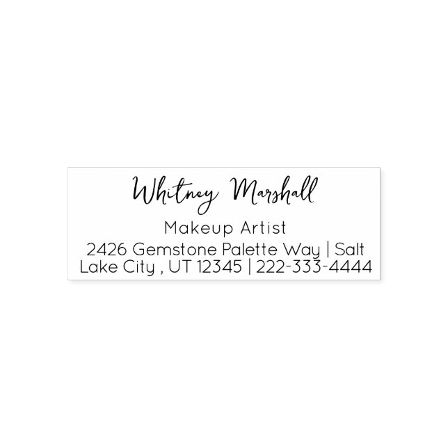 Minimal Script Makeup Studio Address Permastempel (Design)