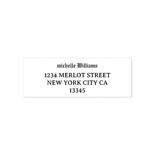 Minimal Script Modern Return Address Self-inking S Permastempel (Design)