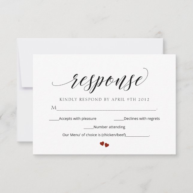 Minimal Script Moderne UAWG Wedding Response Card Einladung (Vorderseite)