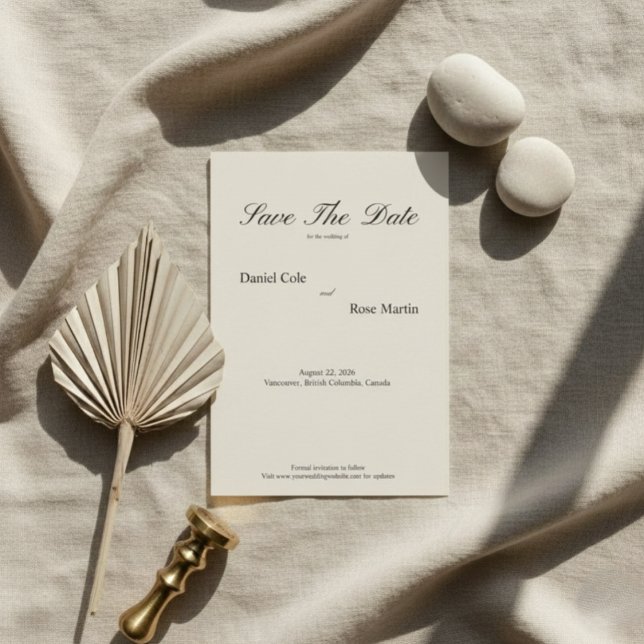 Minimal Script Soft Simple Wedding Save The Date (Von Creator hochgeladen)