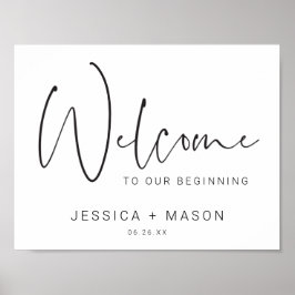 Minimal Script Wedding Welcome Sign Poster
