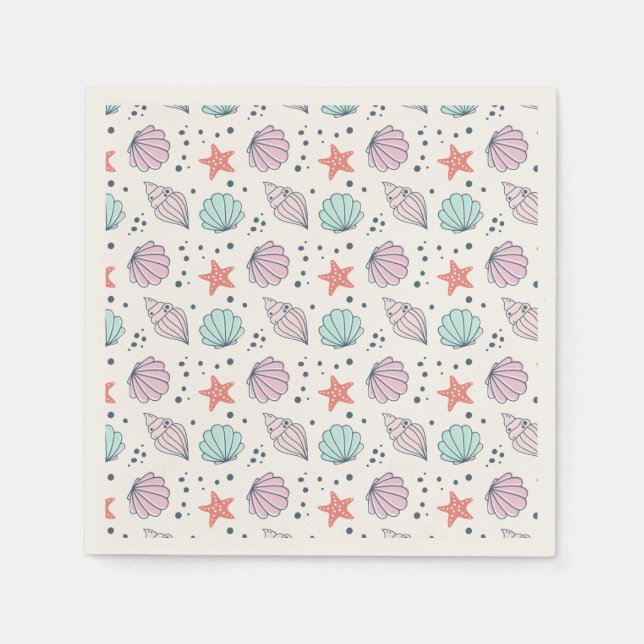Minimal Seashell Birthday Serviette (Vorderseite)
