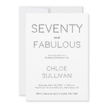 Minimal Seventy and Fabulous 70th Birthday Party