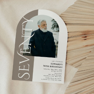 Minimal SEVENTY Arch Foto 70. Geburtstag Einladung