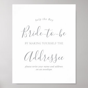 Minimal Silver Address a Envelope Sign Poster