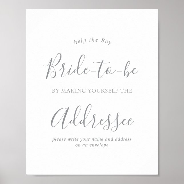 Minimal Silver Address a Envelope Sign Poster (Vorne)